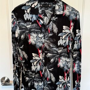 All Saints Black Floral Men's Shirt